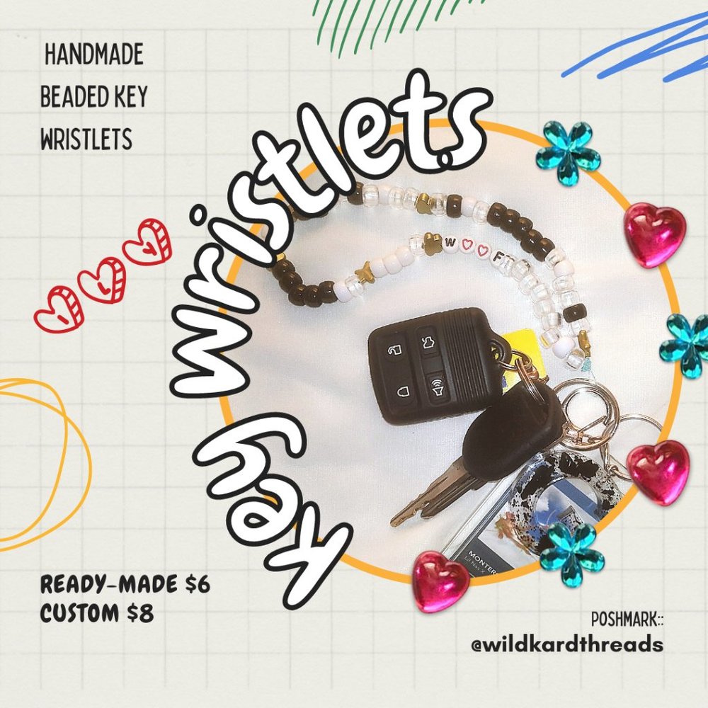 Handmade Beaded Key Wristlets / Charms